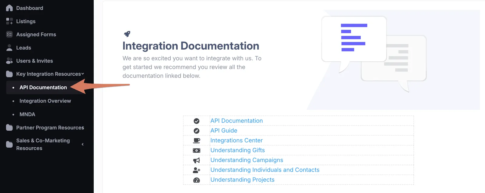 Embedded API documentation.