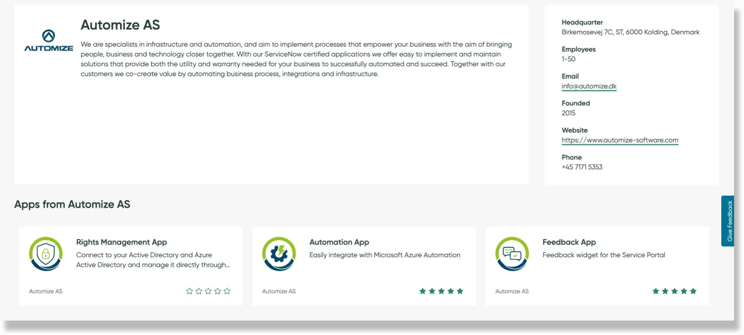 Screenshot of the ServiceNow developer profile page.