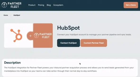 Booking a lead form on Partner Fleet's marketplace.