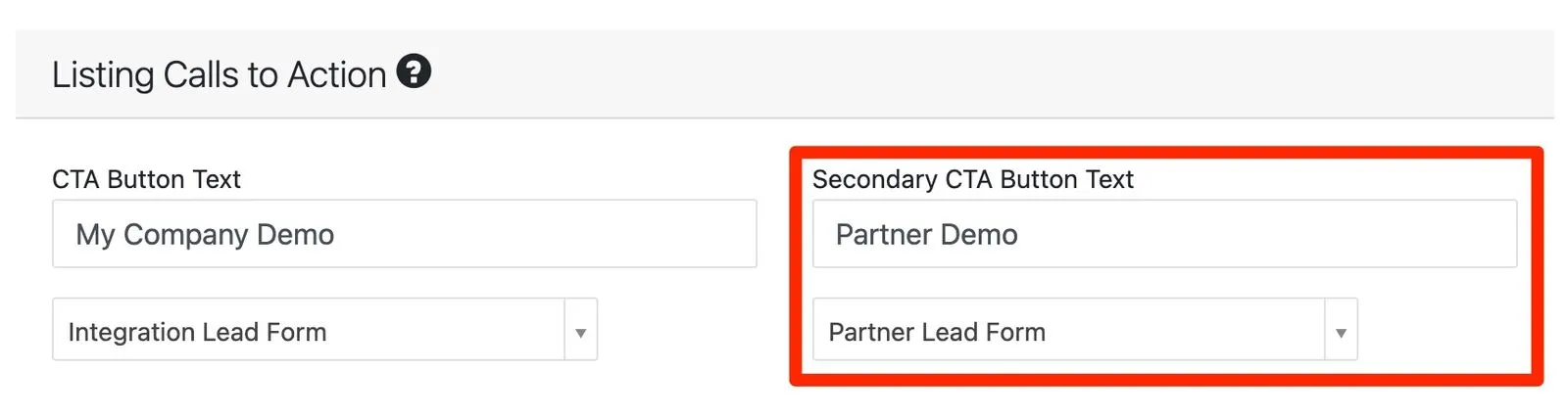 Option for a secondary CTA.